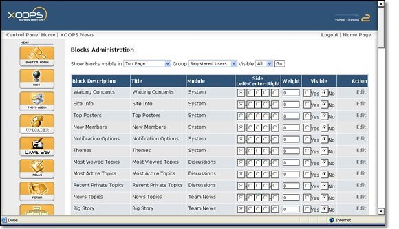 It's very easy to define the position of every block available in the system.