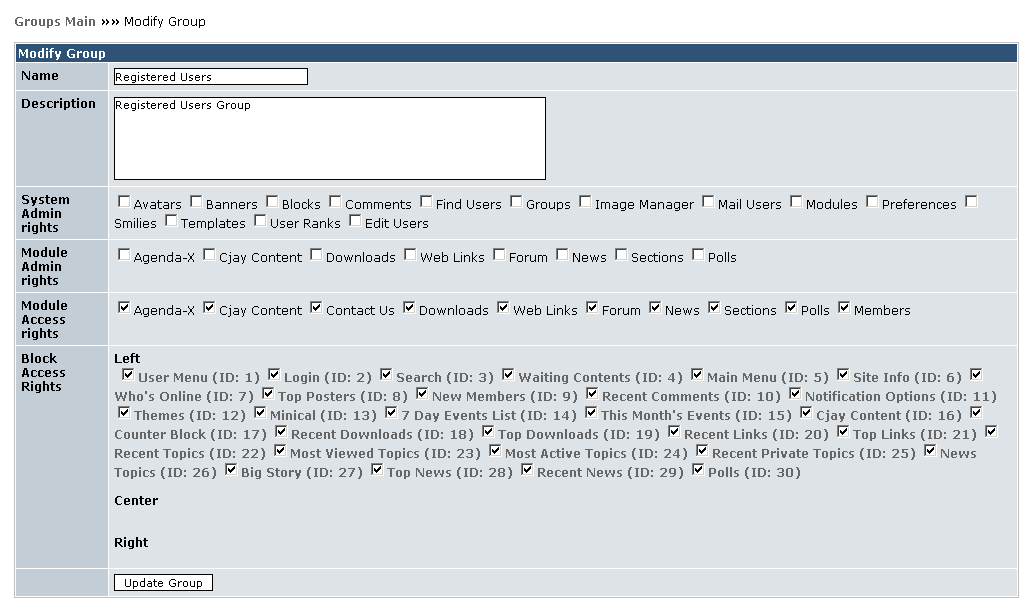 Modify Groups