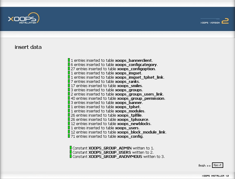 Your database tables have received their initial data. You're almost there!